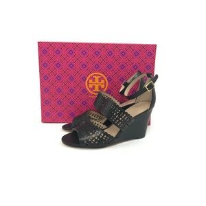 Tory Burch Perforated Gladiator Wedge Size 6